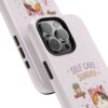 Self Care Cozy Sunday Cat Phone Case — Cute Pastel Tough Phone Cover (Be Kind to Your Mind)