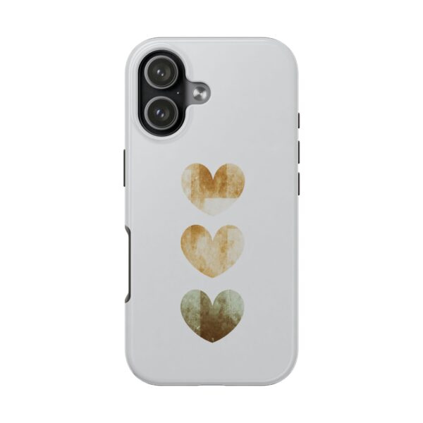 Tough Phone Case — Triple Watercolor Hearts Design