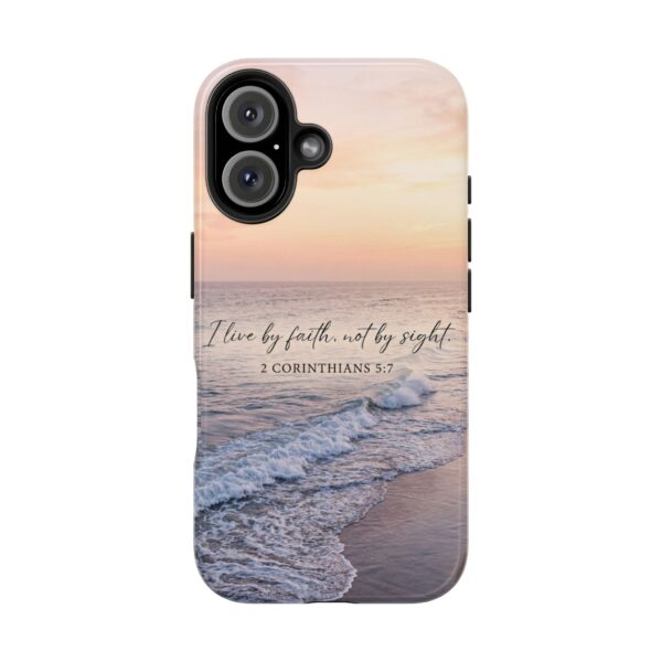 Faith Coastal Phone Case — “I Live by Faith, Not by Sight” (2 Corinthians 5:7)