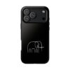 Minimal Elephant Tough Phone Case — Slim Black Protective Cover