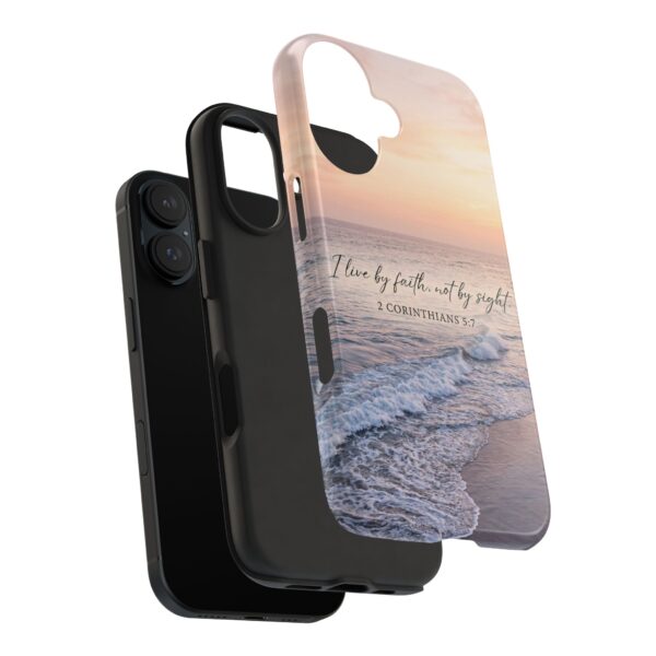 Faith Coastal Phone Case — “I Live by Faith, Not by Sight” (2 Corinthians 5:7)