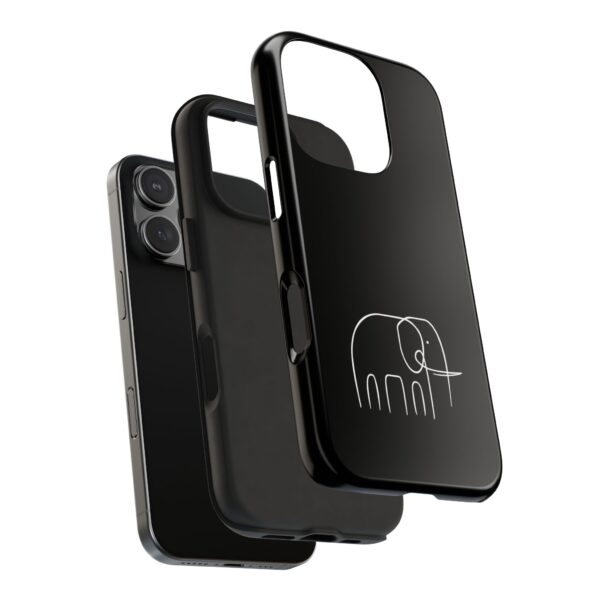 Minimal Elephant Tough Phone Case — Slim Black Protective Cover