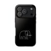 Minimal Elephant Tough Phone Case — Slim Black Protective Cover