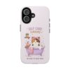 Self Care Cozy Sunday Cat Phone Case — Cute Pastel Tough Phone Cover (Be Kind to Your Mind)