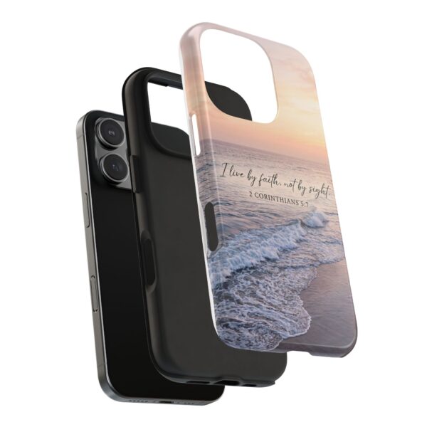 Faith Coastal Phone Case — “I Live by Faith, Not by Sight” (2 Corinthians 5:7)