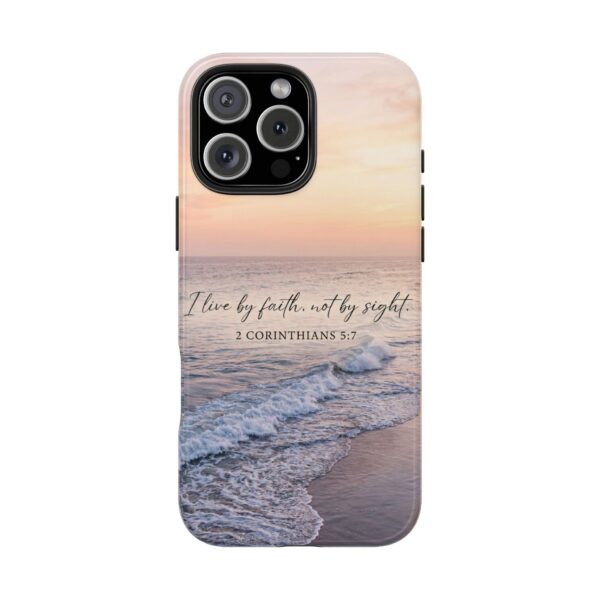 Faith Coastal Phone Case — “I Live by Faith, Not by Sight” (2 Corinthians 5:7)