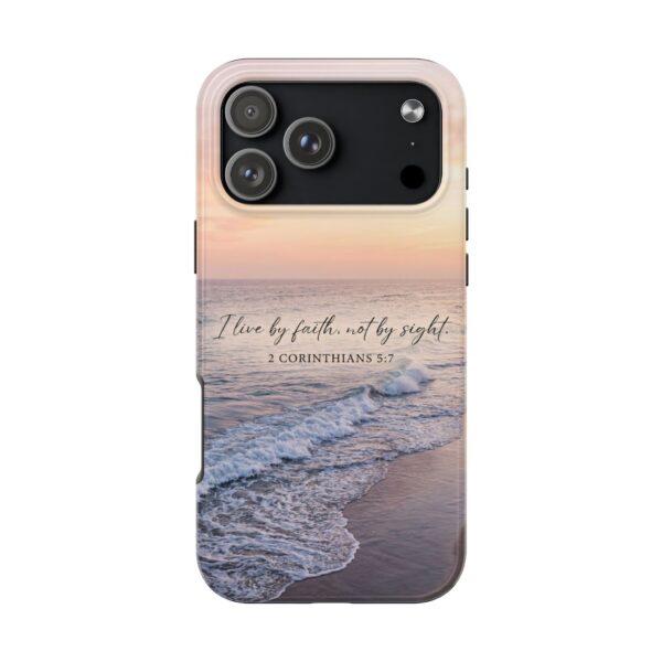 Faith Coastal Phone Case — “I Live by Faith, Not by Sight” (2 Corinthians 5:7)