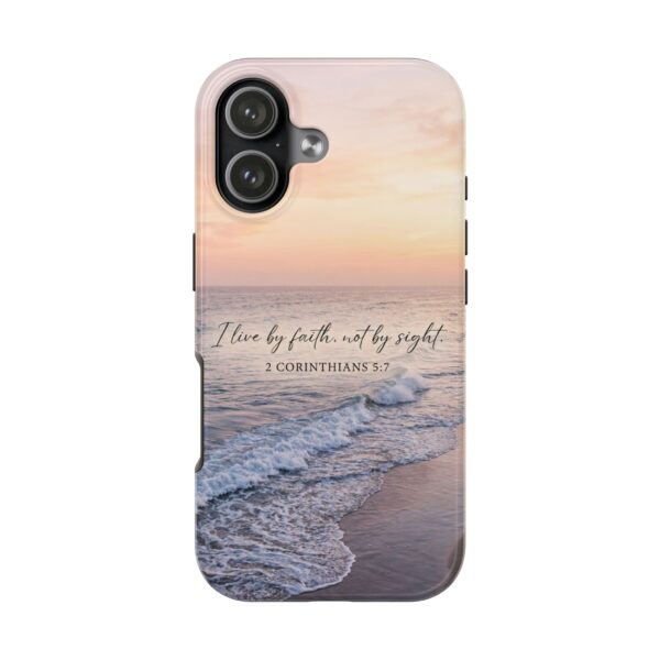 Faith Coastal Phone Case — “I Live by Faith, Not by Sight” (2 Corinthians 5:7)