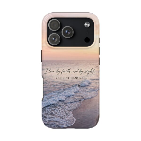 Faith Coastal Phone Case — “I Live by Faith, Not by Sight” (2 Corinthians 5:7)