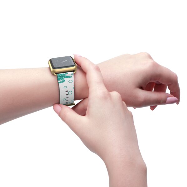 2572971563098090497_2048.jpeg Teal Sea Turtles Watch Band | Turtle Pattern Apple Watch Strap