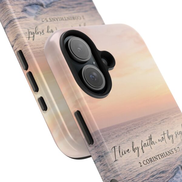 Faith Coastal Phone Case — “I Live by Faith, Not by Sight” (2 Corinthians 5:7)