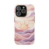 Sunrise Waves Tough Phone Case — Pastel Boho Sun & Ocean Protection