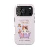 Self Care Cozy Sunday Cat Phone Case — Cute Pastel Tough Phone Cover (Be Kind to Your Mind)