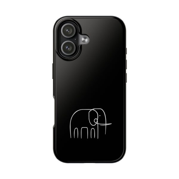 Minimal Elephant Tough Phone Case — Slim Black Protective Cover