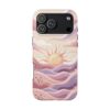 Sunrise Waves Tough Phone Case — Pastel Boho Sun & Ocean Protection