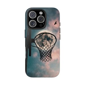 Basketball Hoop Moon Phone Case — Tough Protective iPhone Case, Dreamy Sky Sports Design