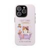Self Care Cozy Sunday Cat Phone Case — Cute Pastel Tough Phone Cover (Be Kind to Your Mind)
