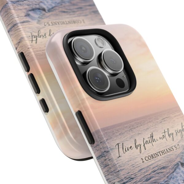 Faith Coastal Phone Case — “I Live by Faith, Not by Sight” (2 Corinthians 5:7)