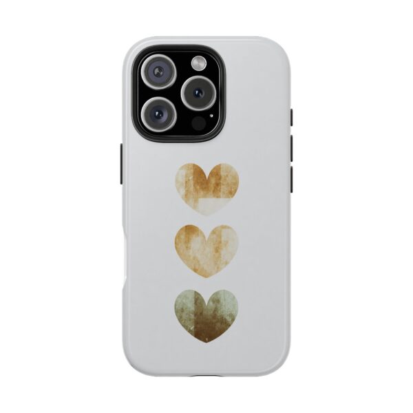 Tough Phone Case — Triple Watercolor Hearts Design