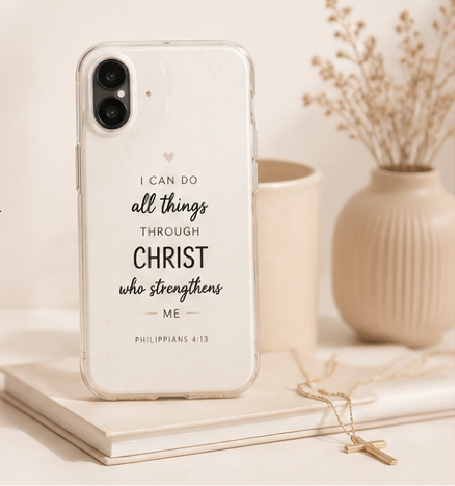 Christian iPhone Case | Dios Tiene Planes Buenos | Cute Neutral Beige Aesthetic Cover
