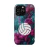 Volleyball Phone Case | Pink Blue Ink Art Sports Cover | Aesthetic Volleyball Player Gift | iPhone Case