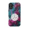 Volleyball Phone Case | Pink Blue Ink Art Sports Cover | Aesthetic Volleyball Player Gift | iPhone Case