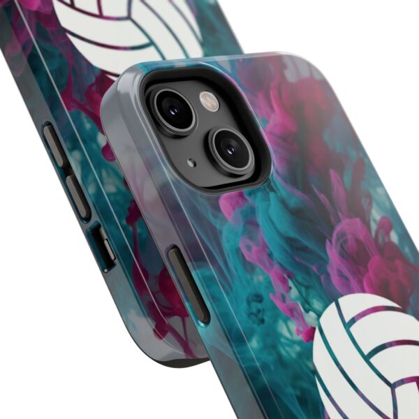 Volleyball Phone Case | Pink Blue Ink Art Sports Cover | Aesthetic Volleyball Player Gift | iPhone Case