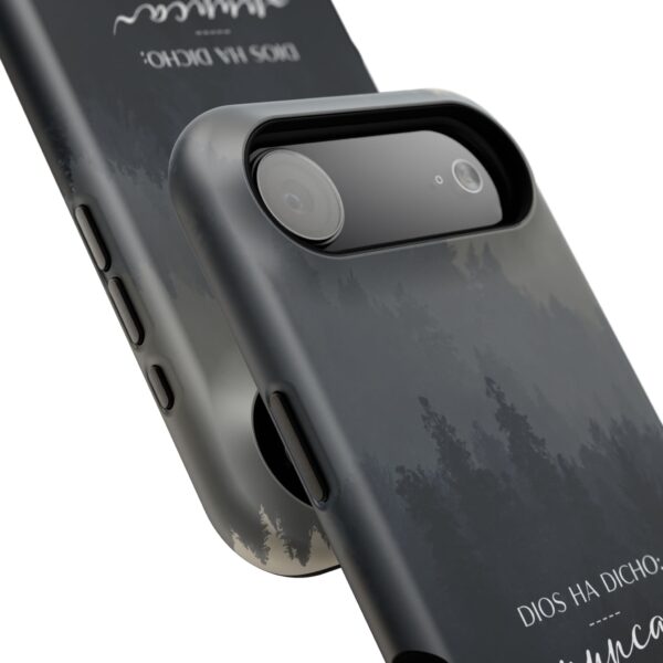 11586951497440464775_2048.jpeg Phone Case — 'Dios Ha Dicho: Nunca Te Dejaré' Christian Forest Protective Case