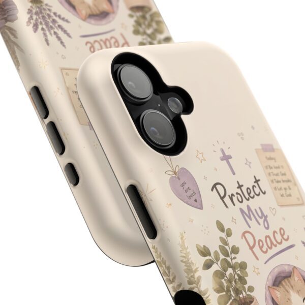 11692115363089910215_2048-1.jpeg Protect My Peace Christian Phone Case | Cozy Faith Cat iPhone Cover | Christian Aesthetic Phone Case | Cute Bible Inspired Gift