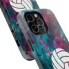 Volleyball Phone Case | Pink Blue Ink Art Sports Cover | Aesthetic Volleyball Player Gift | iPhone Case
