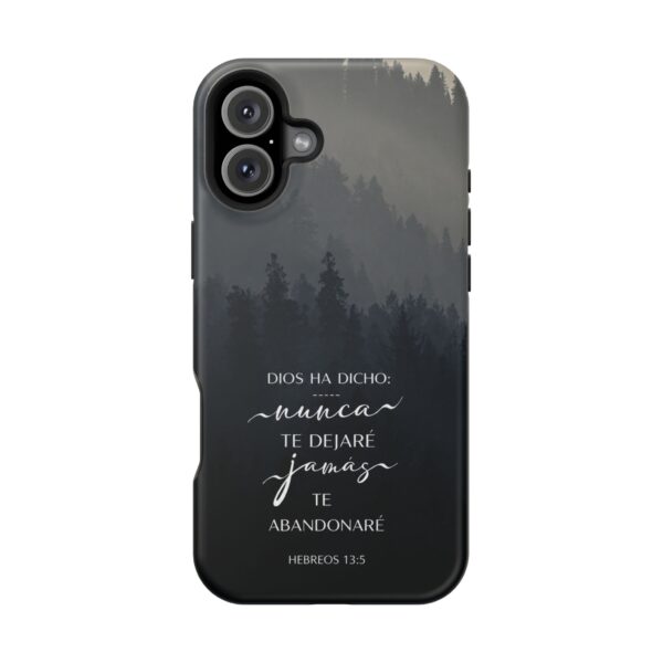 12400723634129173773_2048.jpeg Phone Case — 'Dios Ha Dicho: Nunca Te Dejaré' Christian Forest Protective Case