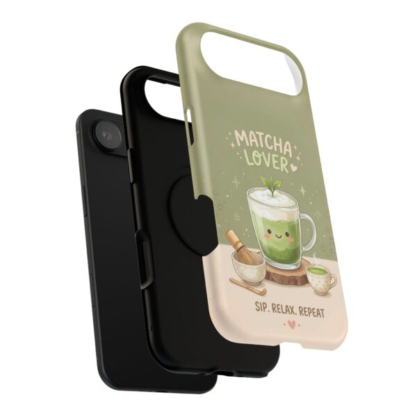 Matcha Lover Tough Phone Case – 'Sip. Relax. Repeat.' Cute Green Tea Protective Case