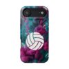 Volleyball Phone Case | Pink Blue Ink Art Sports Cover | Aesthetic Volleyball Player Gift | iPhone Case