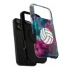 Volleyball Phone Case | Pink Blue Ink Art Sports Cover | Aesthetic Volleyball Player Gift | iPhone Case