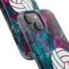 Volleyball Phone Case | Pink Blue Ink Art Sports Cover | Aesthetic Volleyball Player Gift | iPhone Case