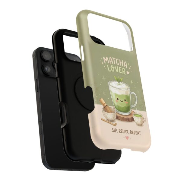 Matcha Lover Tough Phone Case – 'Sip. Relax. Repeat.' Cute Green Tea Protective Case