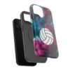 Volleyball Phone Case | Pink Blue Ink Art Sports Cover | Aesthetic Volleyball Player Gift | iPhone Case