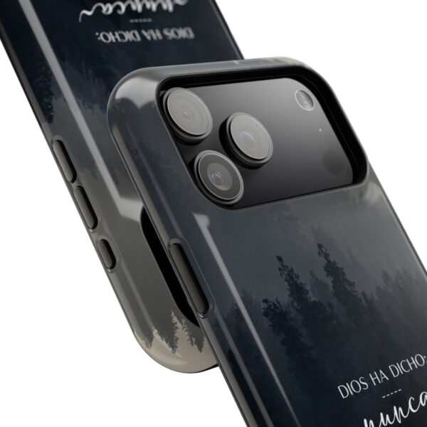 1495453667956274606_2048.jpeg Phone Case — 'Dios Ha Dicho: Nunca Te Dejaré' Christian Forest Protective Case