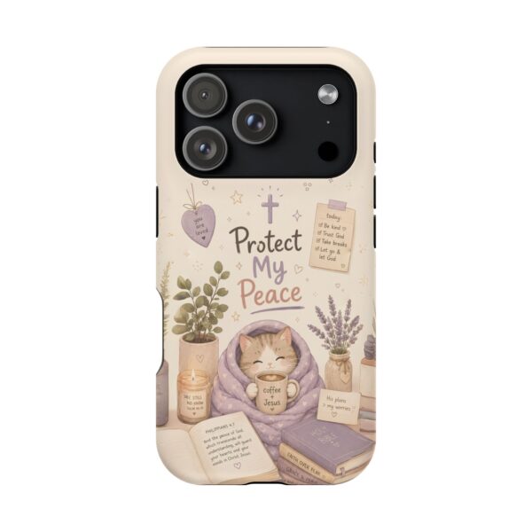 15088440290033756637_2048-1.jpeg Protect My Peace Christian Phone Case | Cozy Faith Cat iPhone Cover | Christian Aesthetic Phone Case | Cute Bible Inspired Gift