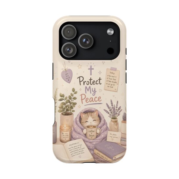 1525535855568026823_2048-1.jpeg Protect My Peace Christian Phone Case | Cozy Faith Cat iPhone Cover | Christian Aesthetic Phone Case | Cute Bible Inspired Gift