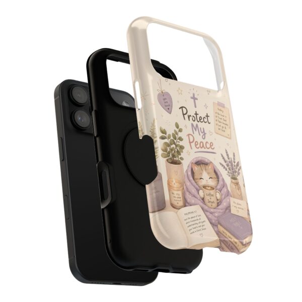 16030719778753473135_2048-1.jpeg Protect My Peace Christian Phone Case | Cozy Faith Cat iPhone Cover | Christian Aesthetic Phone Case | Cute Bible Inspired Gift
