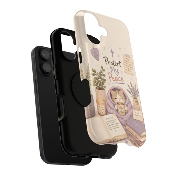 16201070146615551508_2048-1.jpeg Protect My Peace Christian Phone Case | Cozy Faith Cat iPhone Cover | Christian Aesthetic Phone Case | Cute Bible Inspired Gift