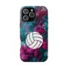 Volleyball Phone Case | Pink Blue Ink Art Sports Cover | Aesthetic Volleyball Player Gift | iPhone Case