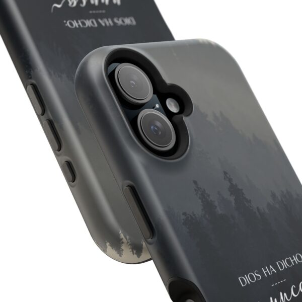 16589232142759575051_2048.jpeg Phone Case — 'Dios Ha Dicho: Nunca Te Dejaré' Christian Forest Protective Case