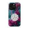Volleyball Phone Case | Pink Blue Ink Art Sports Cover | Aesthetic Volleyball Player Gift | iPhone Case