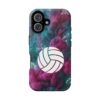 Volleyball Phone Case | Pink Blue Ink Art Sports Cover | Aesthetic Volleyball Player Gift | iPhone Case