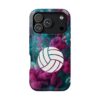 Volleyball Phone Case | Pink Blue Ink Art Sports Cover | Aesthetic Volleyball Player Gift | iPhone Case