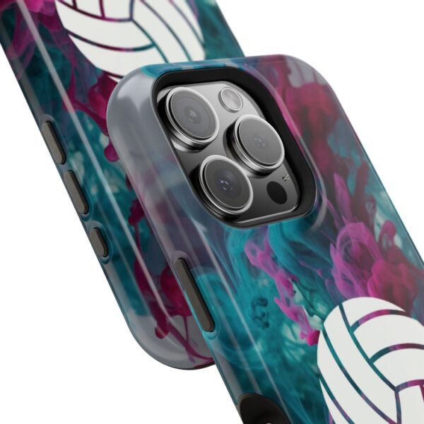 Volleyball Phone Case | Pink Blue Ink Art Sports Cover | Aesthetic Volleyball Player Gift | iPhone Case