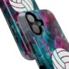 Volleyball Phone Case | Pink Blue Ink Art Sports Cover | Aesthetic Volleyball Player Gift | iPhone Case