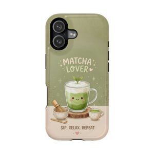 18424405843206574086_2048.jpeg Matcha Lover Tough Phone Case – 'Sip. Relax. Repeat.' Cute Green Tea Protective Case